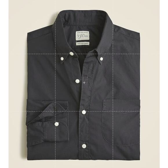 J.Crew Classic Secret Wash Cotton Poplin Shirt Mens L Black Button Down BW439 LS - Picture 2 of 7